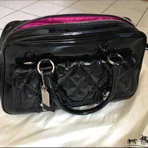 NWOT Coach Black Paten Leather Handbag w/ Strap